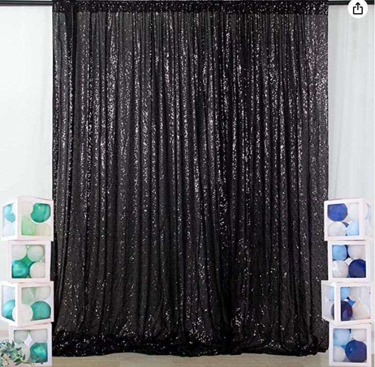 Black sequin backdrop wall