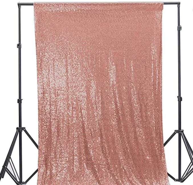 Blush Rose Gold sequin backdrop wall