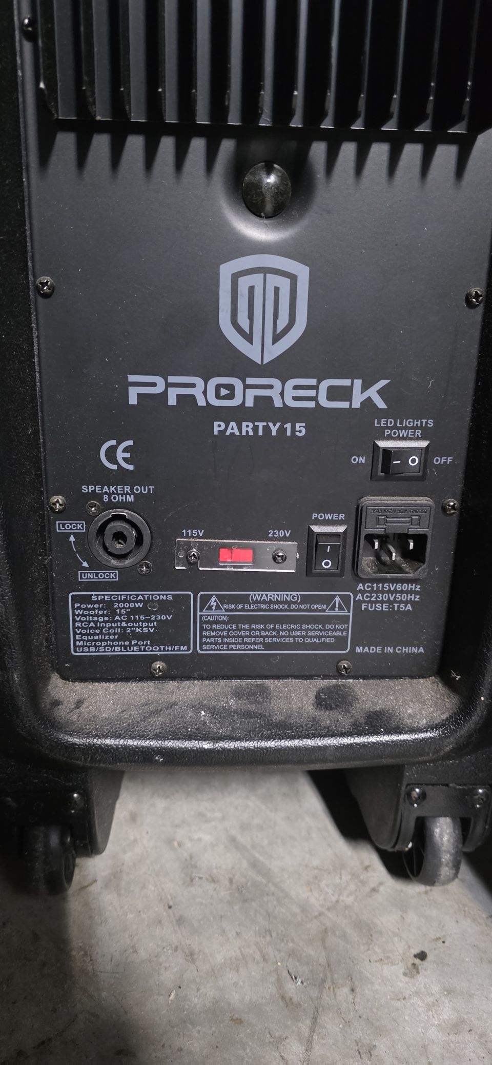 PA amplifier and speaker rig