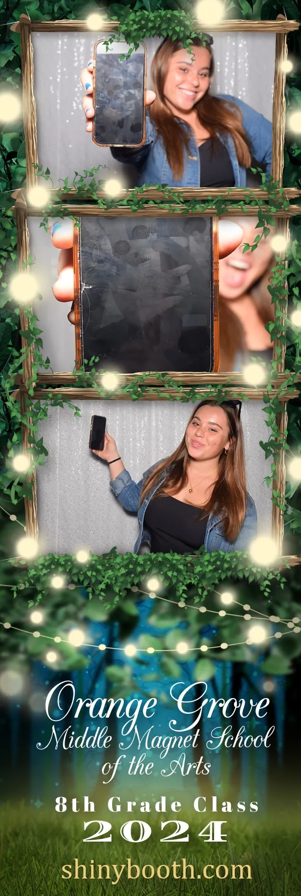 Printed DSLR photo strip from a Happy Holidays party